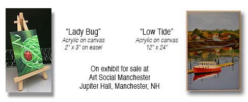 Theresa_Bower_Acrylic_painting_on_Canvas_"Ladybug"_&_"Low_Tide"